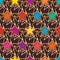 Star colorful symmetry style seamless pattern