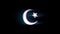 Star and Crescent symbol Islam religion Symbol on Glitch Retro Vintage Animation.