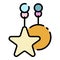 Star crib toy icon color outline vector