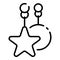 Star crib toy icon, outline style