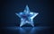 Star Crystal 3d, premium award, game prize, icon star glass. Vector