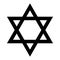 Star of David. Hexagram sign. Symbol of Jewish identity and Judaism. Simple flat black illustration