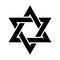 Star of David. Hexagram sign. Symbol of Jewish identity and Judaism. Simple flat black illustration