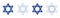 Star david. Icon of jewish star. Jew hexagram. Icon for israel, judaism and hanukkah. Sign of hebrew. Blue logo for passover,