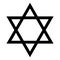 Star of David icon. Judaism sign. Six pointed star. Vector isolated on background.