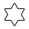 Star of David icon. Judaism sign. Six pointed star. Vector isolated on background.