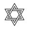 Star of David icon. Judaism sign. Six pointed star. Vector isolated on background.