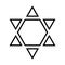 Star of David icon. Judaism sign. Six pointed star. Vector isolated on background.
