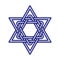 Star of David knoted icon. Vector