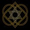 Star of David, merkabah, light, spirit, body inside of celtic knot of hearts