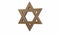 Star of David spinning on its axis on a white background, 3d animation High-definition