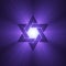 Star of David symbol purple light flare