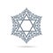 Star of David. Vector Jewish ornament. Blue icon on white background