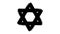 Star of David on white background. Animation. Abstractly drawn black star of David on brow background. Jewish religious