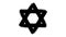 Star of David on white background. Animation. Abstractly drawn black star of David on brow background. Jewish religious