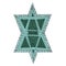 Star of David and zentangl zendudl vector.