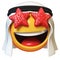 Star eyes Arab emoji isolated on white background, glamorous Arabian emoticon 3d rendering