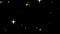 Star falling with dark background.Glowing gold star pattern motion.Starry night