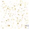 Star Falling Print. Gold Yellow Starry Background. Vector Confetti Star Background Pattern. Starlight Night. Astral Design.