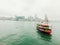 The Star Ferry traveling under rainy day 2020/4/19 Hong Kong