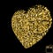 Star glitter gold sequin in heart shape isolated on black background - love and valentine concept, Heart At Gunpoint