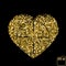 Star glitter gold sequin in heart shape isolated on black background - love and valentine concept, Heart At Gunpoint