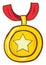 Star gold medal , vector or color illustration