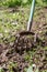 Star hand cultivator to work the soil, weed the garden. The concept of spring gardening