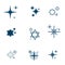 Star icons. Premium black and outline symbols of star shapes