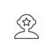 Star inside human head outline icon