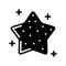 star jelly candy gummy glyph icon vector illustration