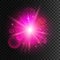 Star light with pink neon lens flare effect