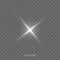 Star light shine, glow spark rays isolated on transparent background. Vector starlight, sunlight lens flare effect