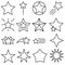 Star line vector icons set. premium illustration sign collection. sparkle symbol. rating logo.