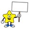 Star Mascot with a Sign