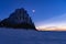 Star night on the Lena river in the Natural Park Lenskie Stolby Lena Pillars