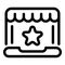 Star online voucher icon, outline style