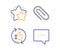 Star, Paper clip and Refresh like icons set. Blog sign. Customer feedback, Attach paperclip, Thumbs up counter. Vector