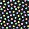 Star pattern seamless pastel colorful black background