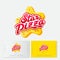 Star Pizza logo. Traditional pizza style. Beauty lettering and cheese star.
