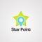 Star point logo vector, icon, element, and template