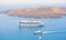 Star Princess anchored off Santorini.