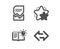 Star, Product knowledge and Corrupted file icons. Sync sign. Vector