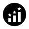Star, rank, ranking, growth icon. Black vector sketch.