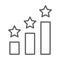 Star, rank, ranking, growth line icon. Outline vector.