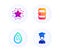 Star, Rank star and Ph neutral icons set. Student sign. Phone feedback, Best result, Water. Graduation cap. Vector