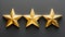 Star rating, 3 stars isolated on dark background