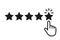 Star rating, classification. Positive customer reviews. Feedback concept - vector