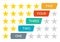 Star rating icons. 5 stars in the row for review, classification, feedback, service quality. Infographic concept with five levels