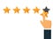 Star rating. Positive review. Vector illustration.